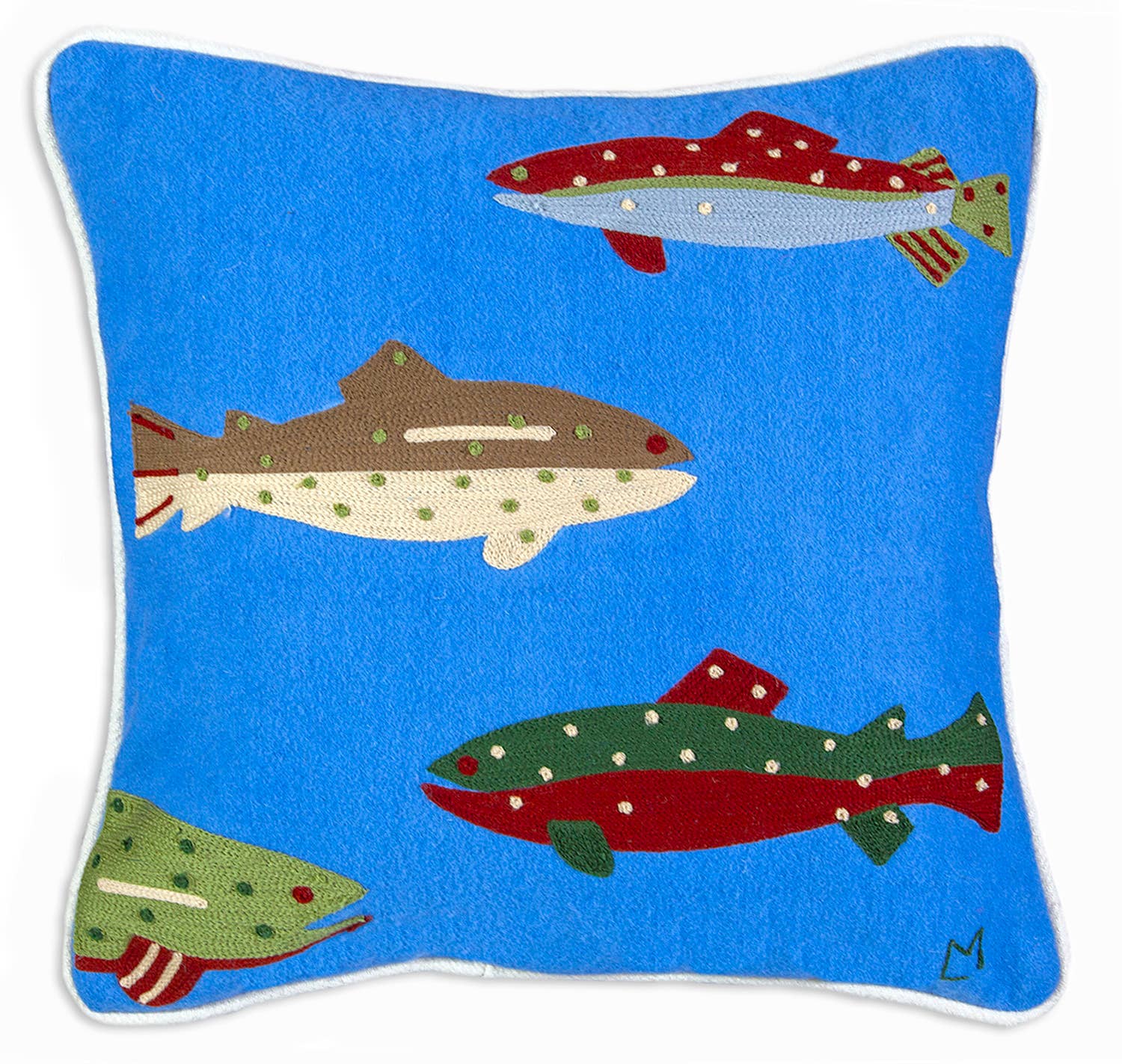 Vividly Colored Fish Throw Pillow
