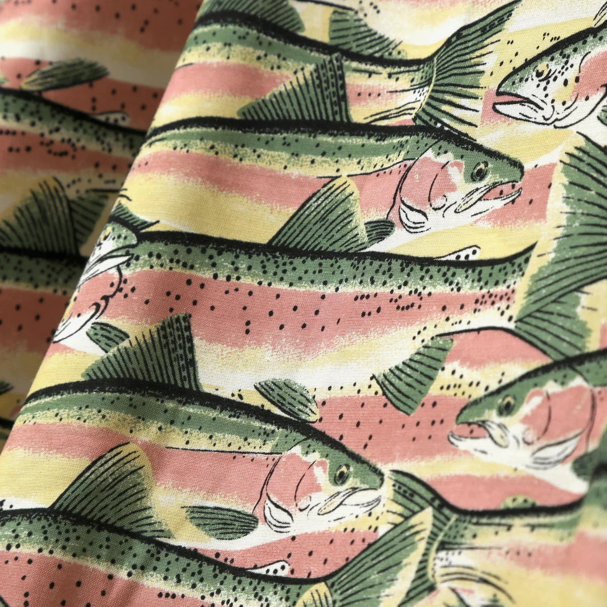 South2 West8 S/S Open Collar Trout Shirt Yellow