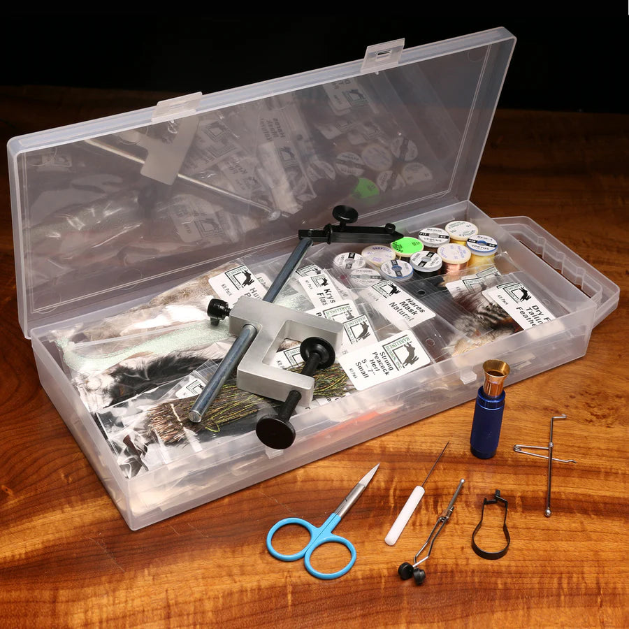 Hareline Fly Tying Material Kit With Premium Tools and Vise