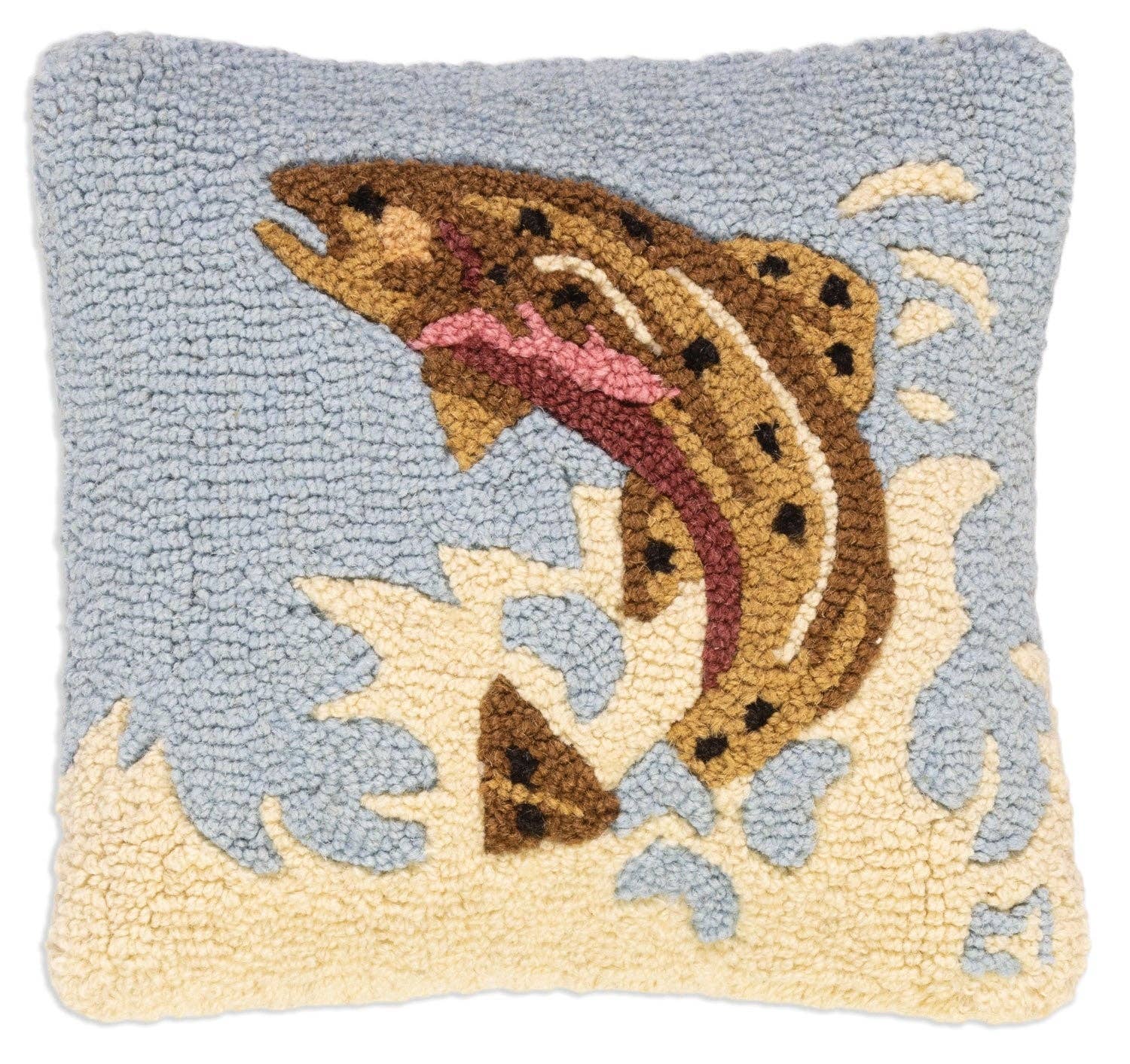 Leaping Brown Trout Pillow