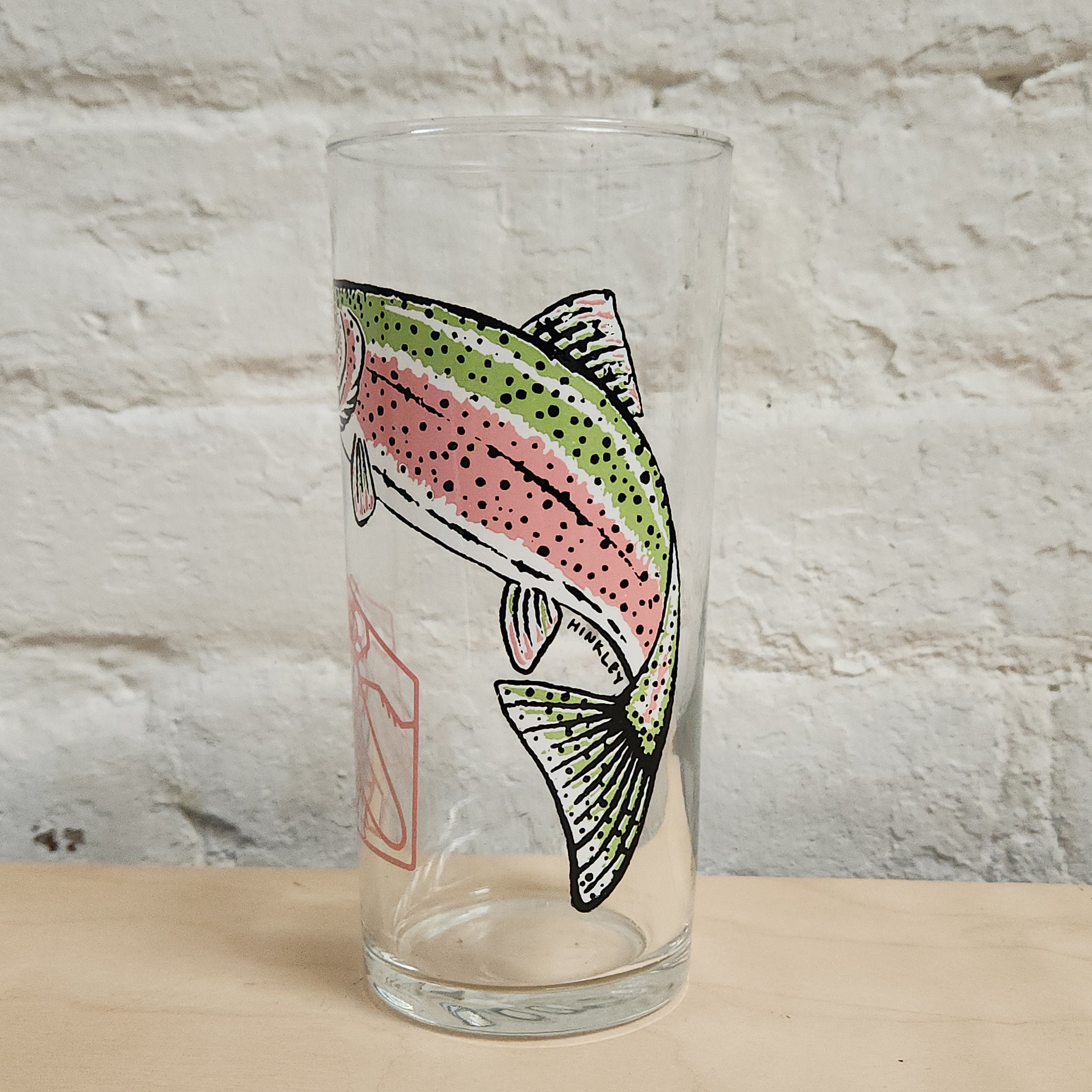 Hinkley Housefly Rainbow Trout Highball Glass