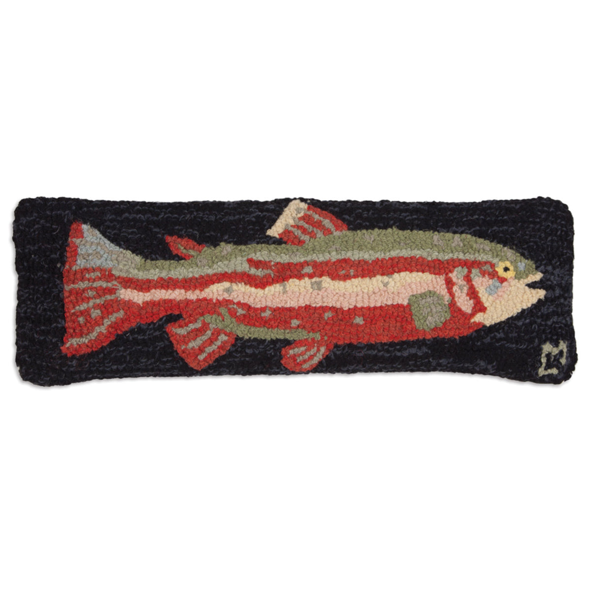 Steelhead Trout Red Hooked Wool Pillow