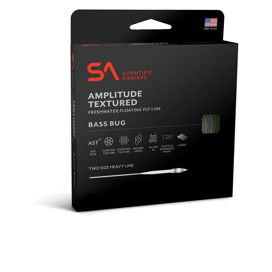 SCIENTIFIC ANGLERS - AMPLITUDE TEXTURED  BASS BUG - FROG GREEN/SHAD BLUE/CAMO