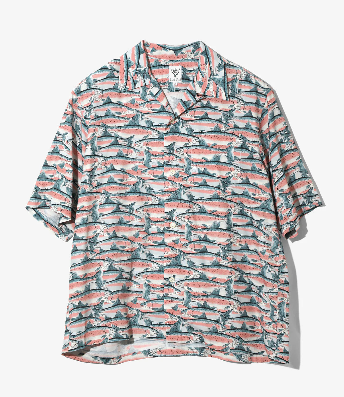 South2 West8 S/S Open Collar Trout Shirt Blue