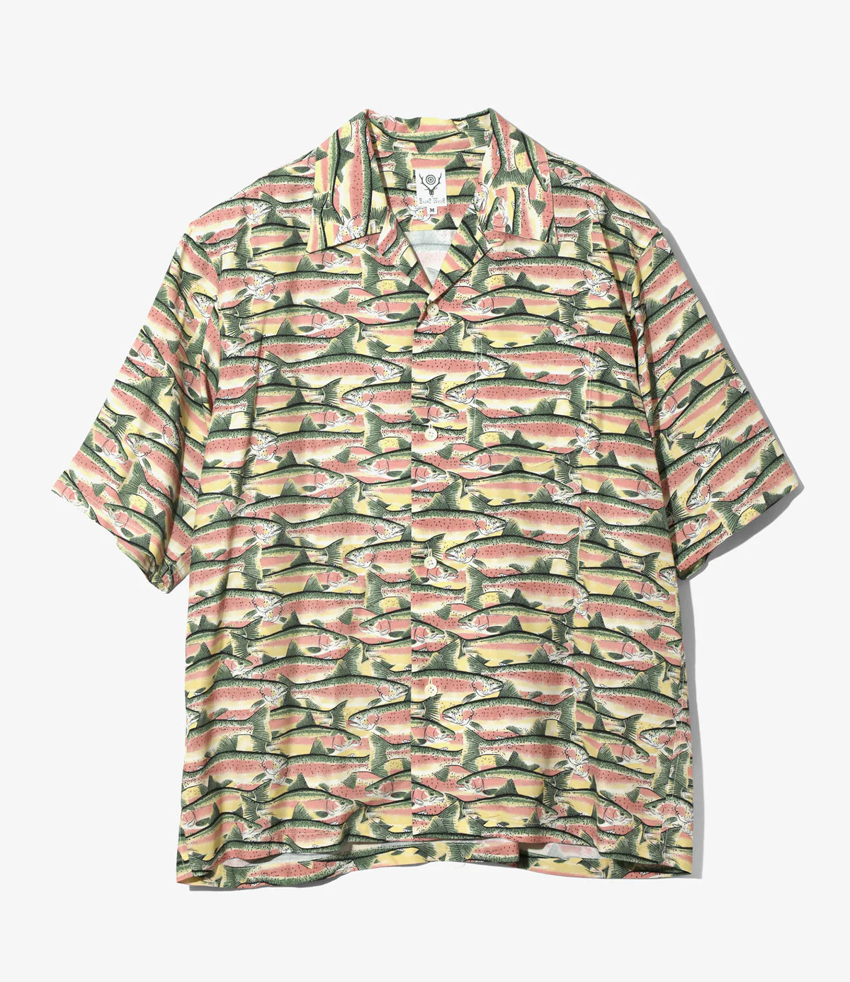 South2 West8 S/S Open Collar Trout Shirt Yellow