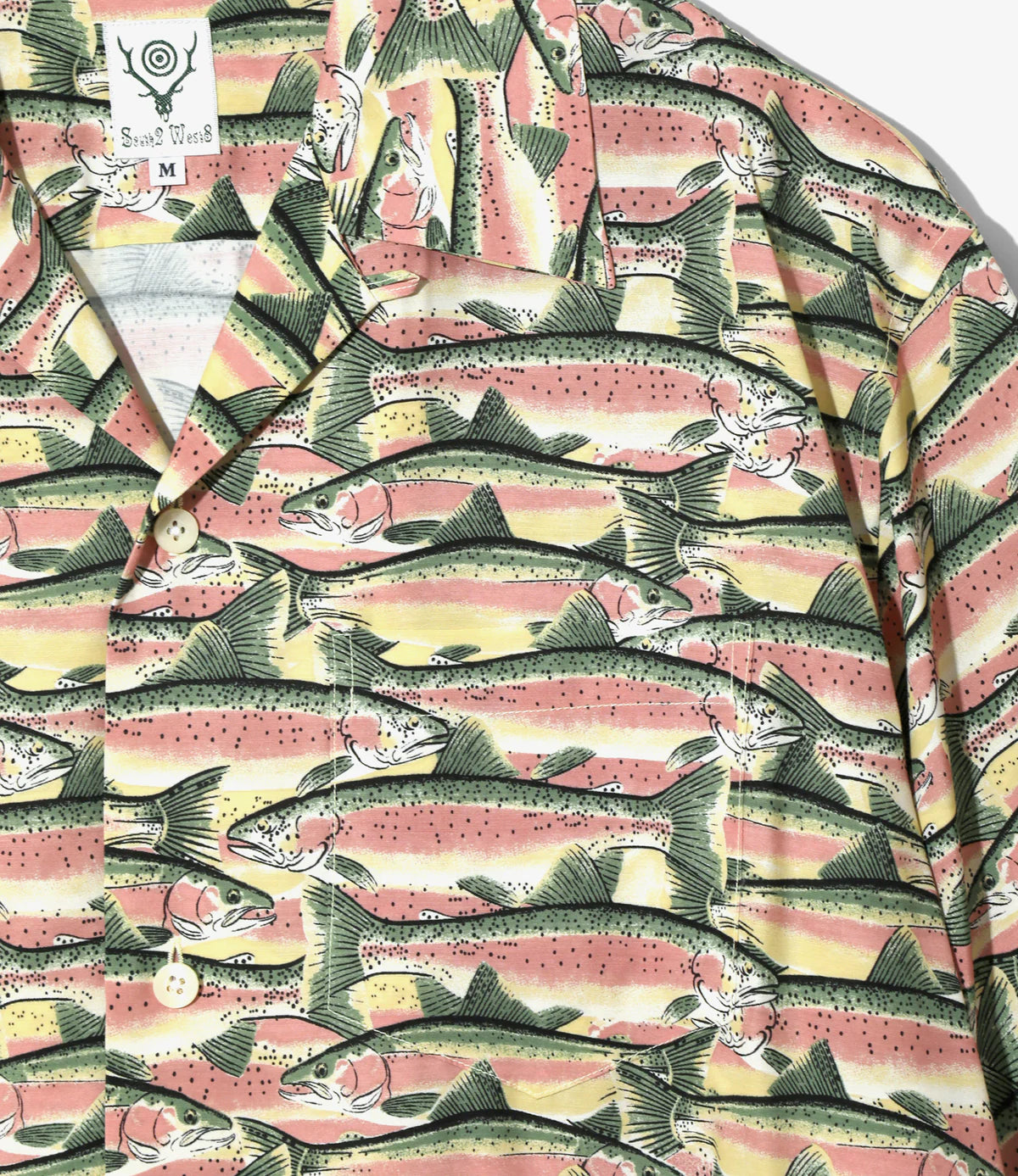 South2 West8 S/S Open Collar Trout Shirt Yellow