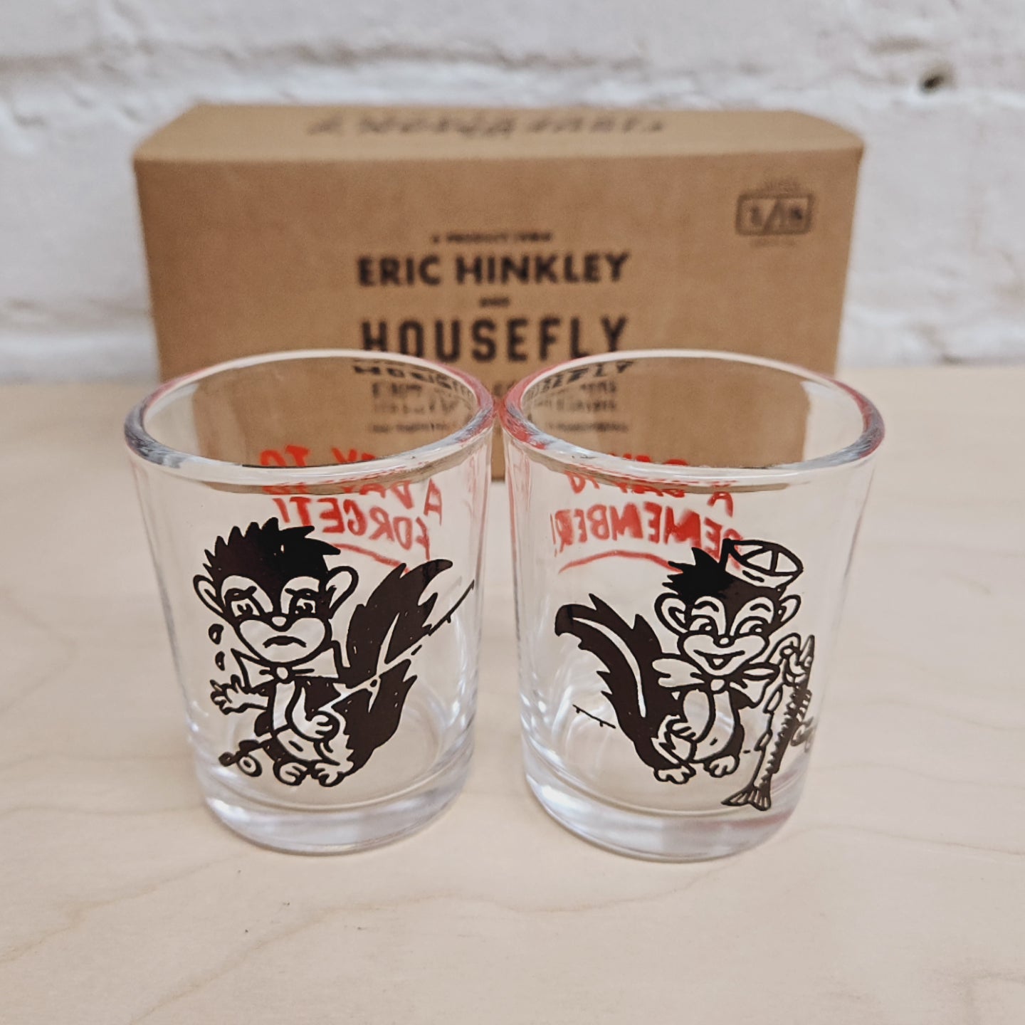 Hinkley Housefly Skunked Shot Glasses