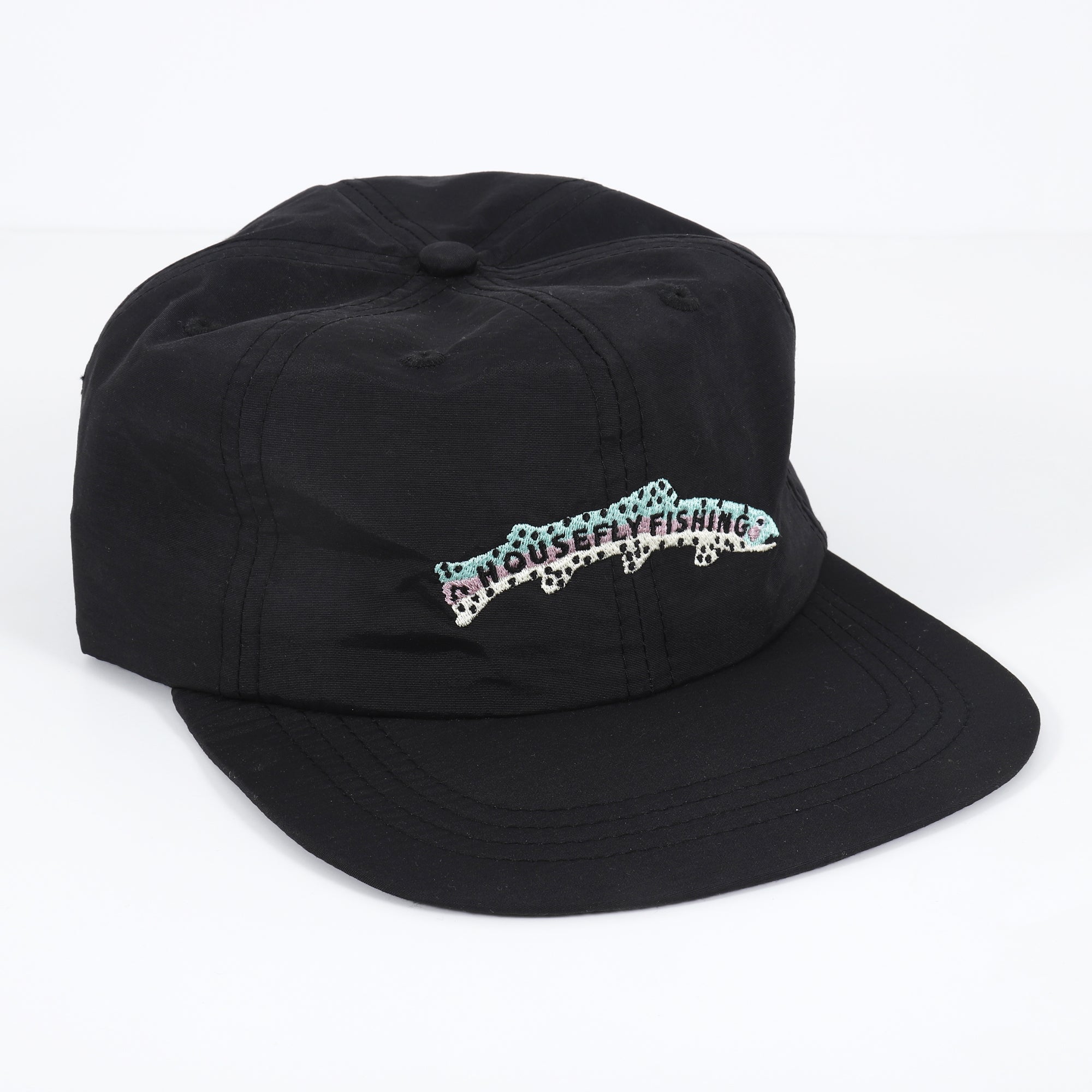 Housefly Long Rainbow Trout Hat - Washed Black