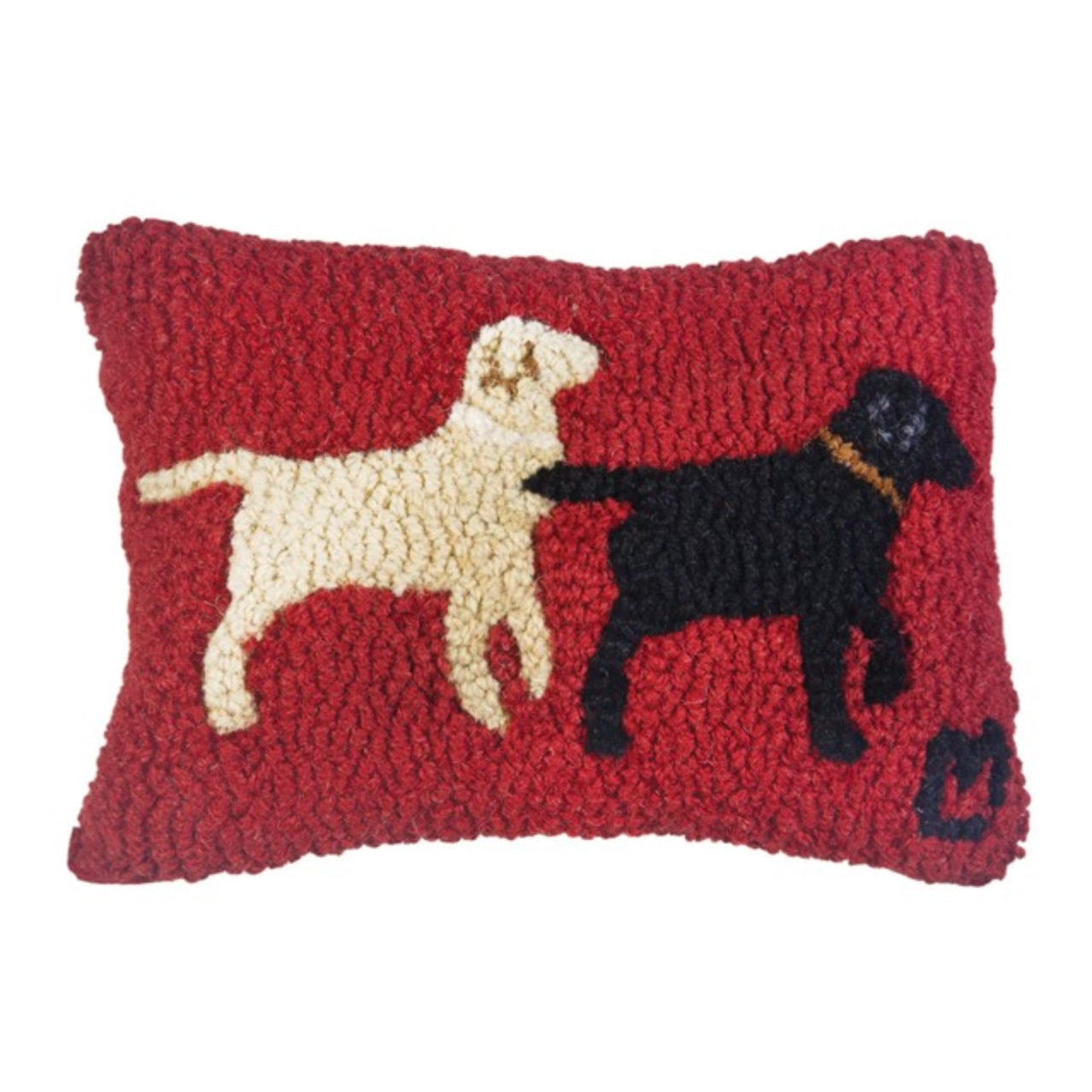 Lab Buddies - Hooked Wool Pillow