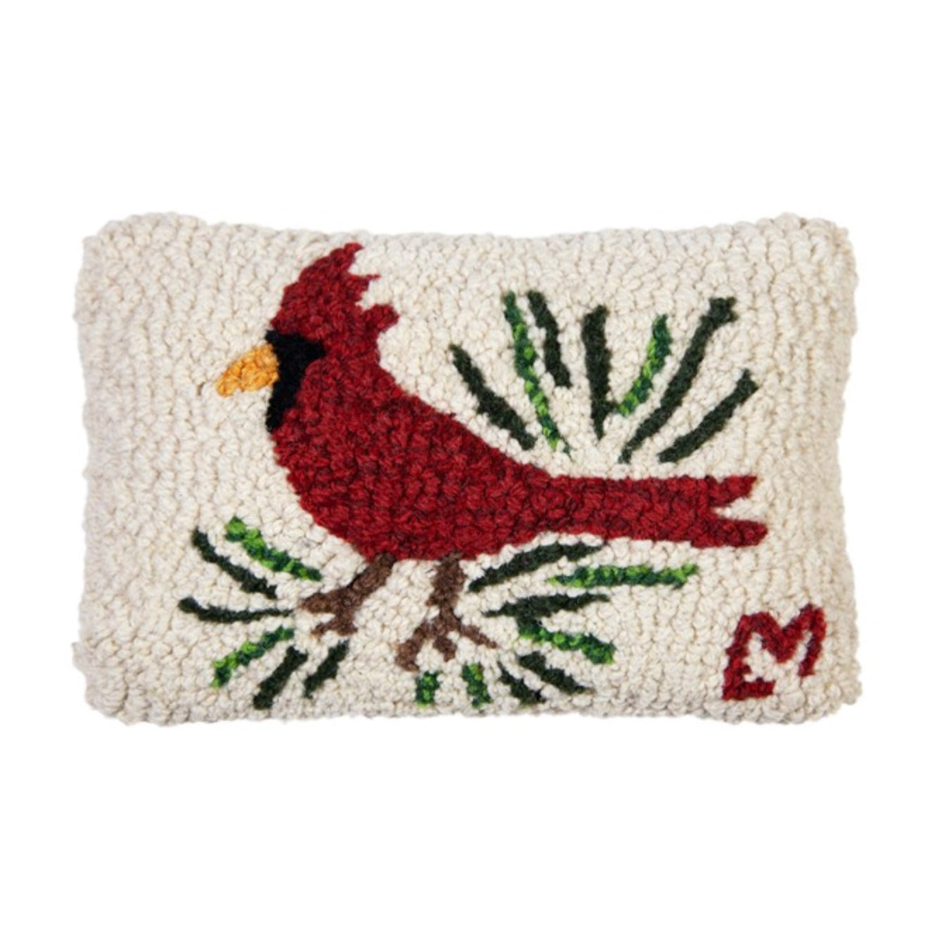 Cardinal - Hooked Wool Pillow