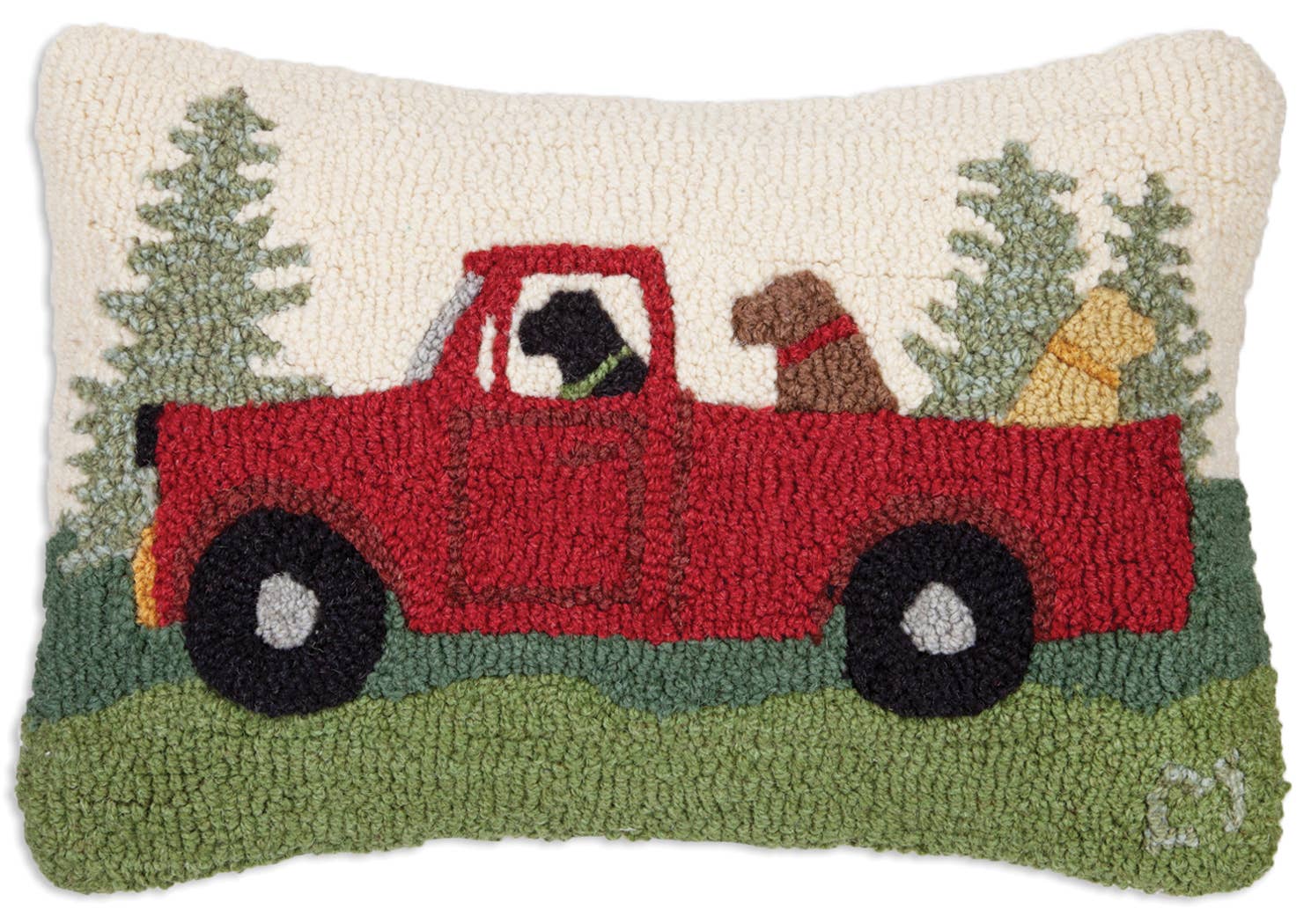 Caravan of Dogs Hand-Hooked Wool Throw/Decorative Pillow