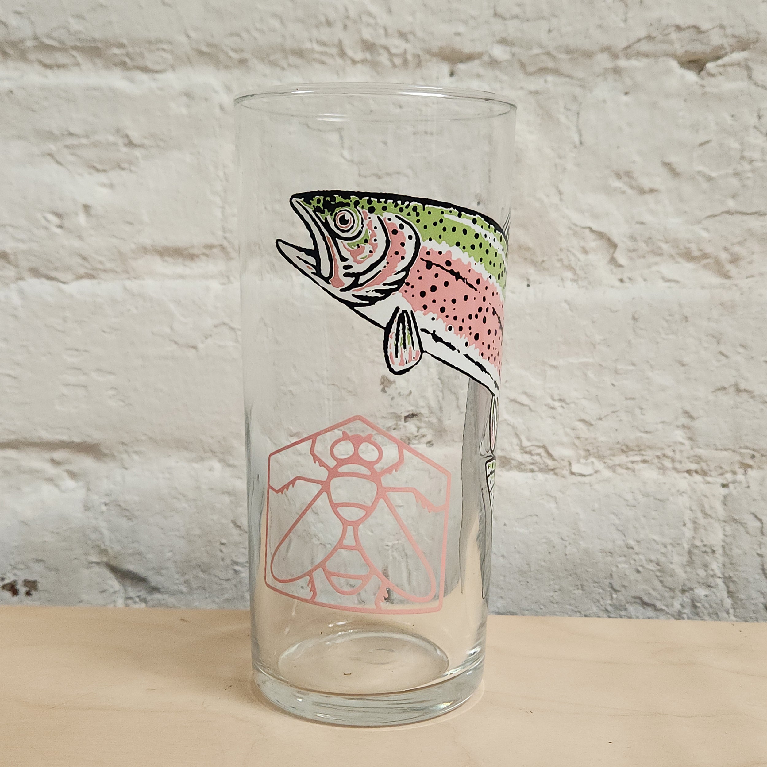 Hinkley Housefly Rainbow Trout Highball Glass