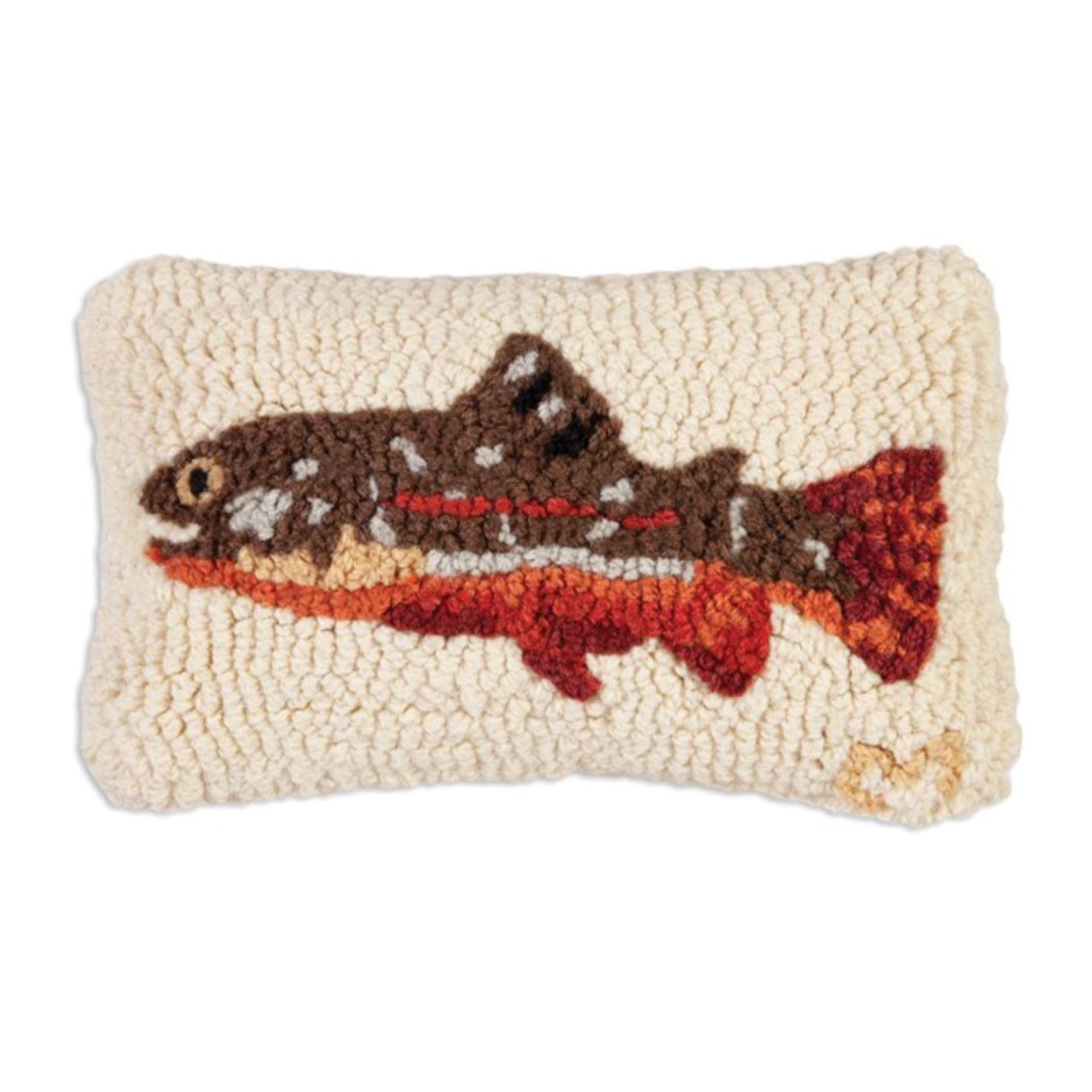 Maple Trout - Hooked Wool Pillow
