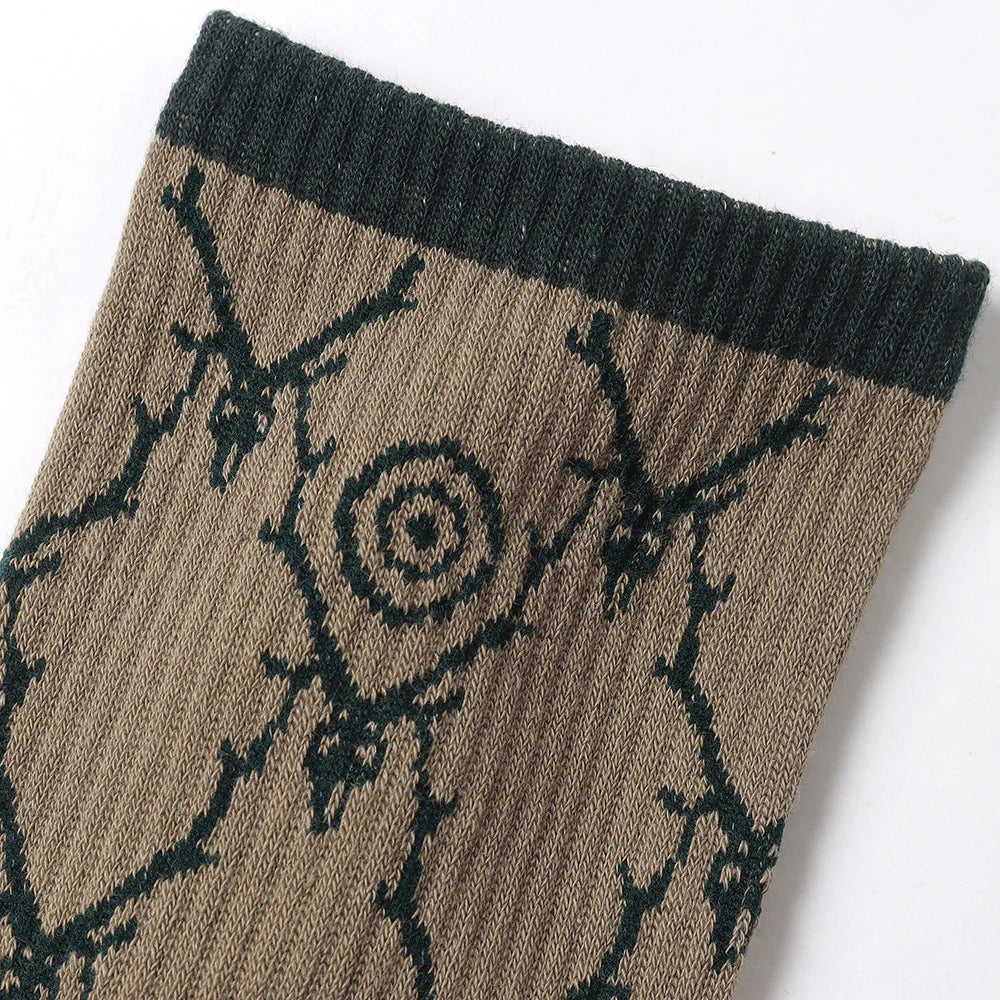 South2 West8 Skull & Target Socks Khaki