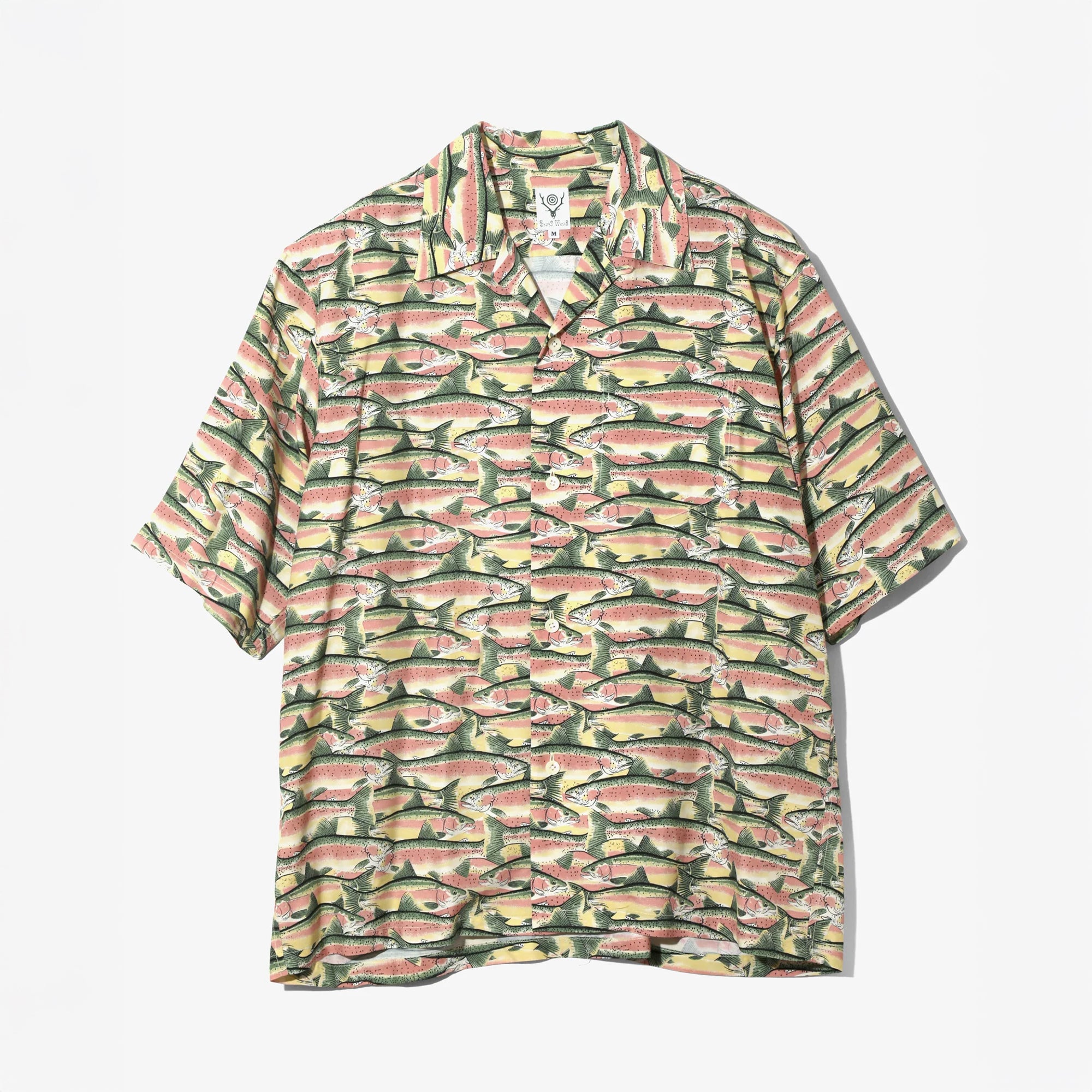 South2 West8 S/S Open Collar Trout Shirt Yellow