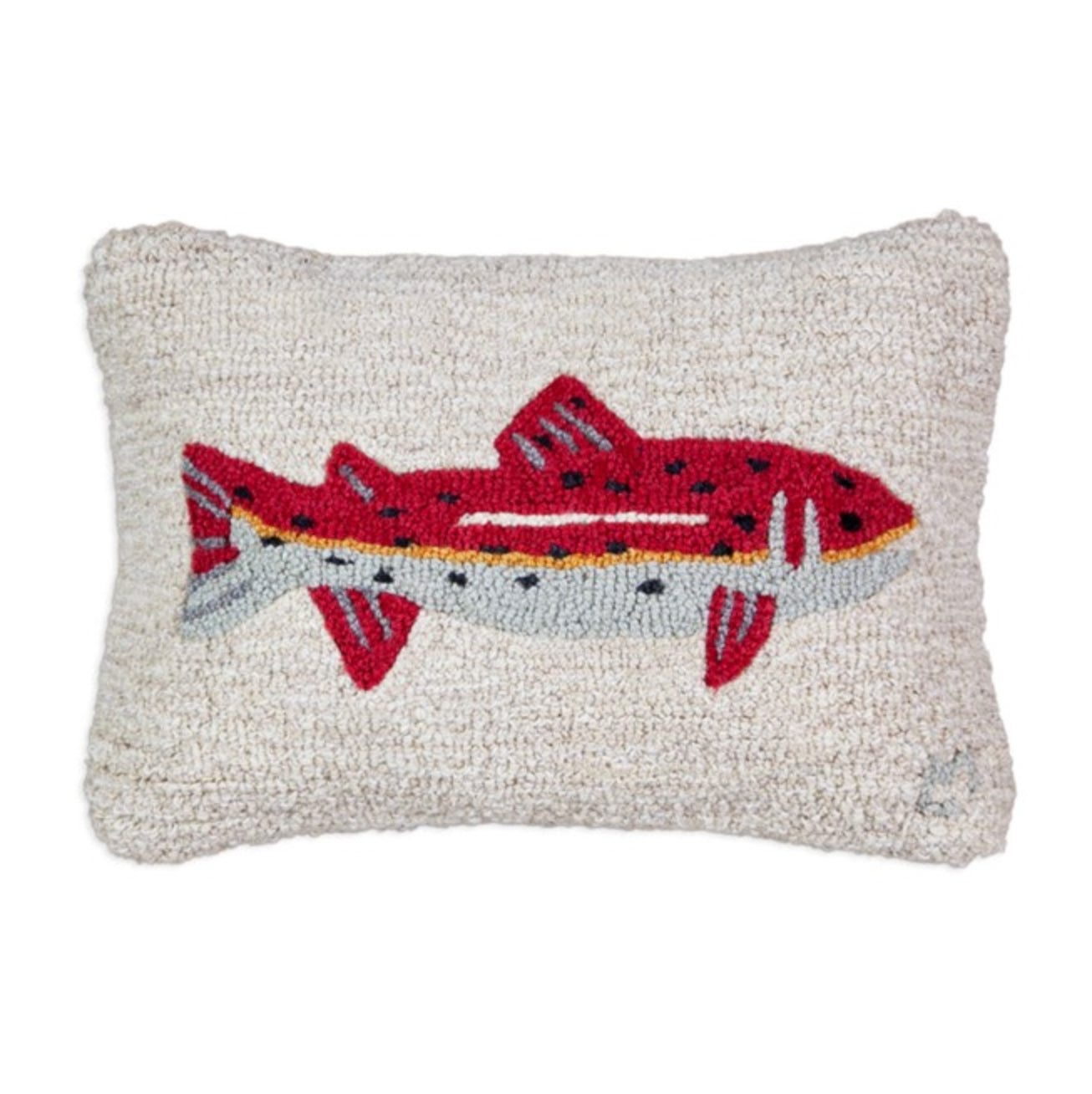 Summer Trout - Hooked Wool Pillow