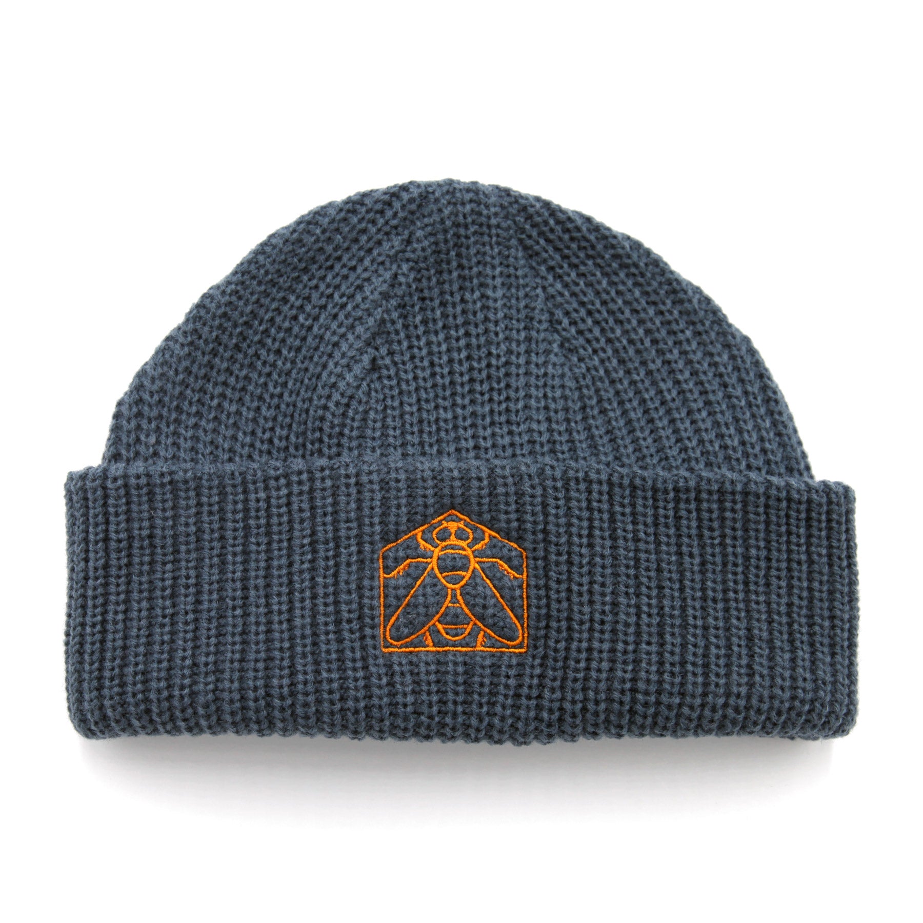 Housefly Logo Short Beanie - Navy